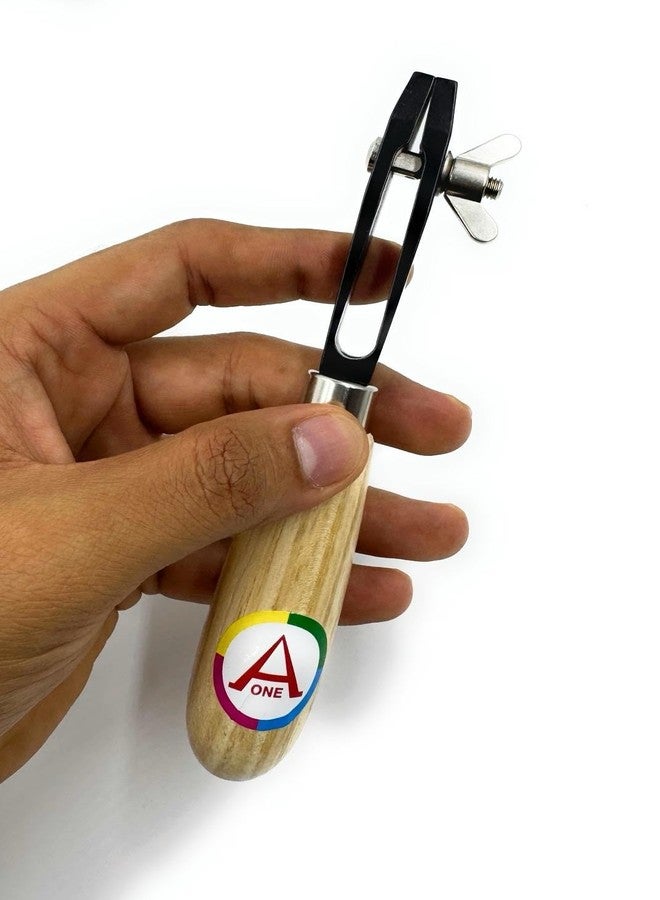 أون ملزمة يدوية مجوفة بمقبض خشبي لسحب الأسلاك وتثبيت الأشياء الصغيرة بإحكام مثل المجوهرات لتلميعها وصقلها وحفرها وبردها لصنع المجوهرات والساعات والنماذج والحرف اليدوية. - Image 2